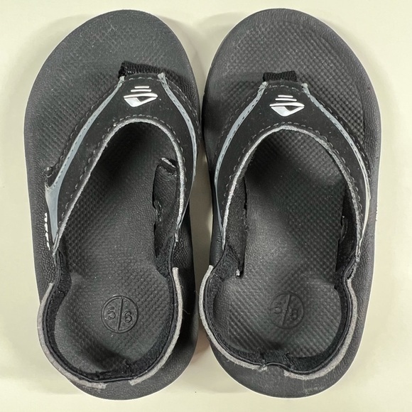 Reef Toddler Sandals Black Slip On Sling Back Summer Pool Boy/Girl size 5/6 - Picture 2 of 8